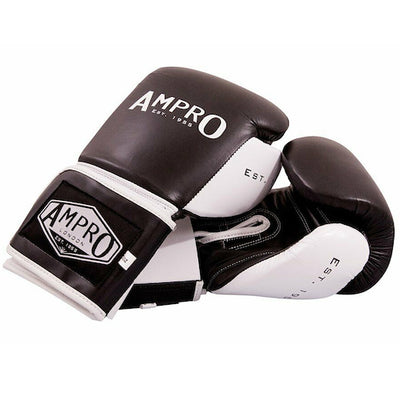 Ampro Junior Madison MKII Hook and Loop Sparring Gloves - black