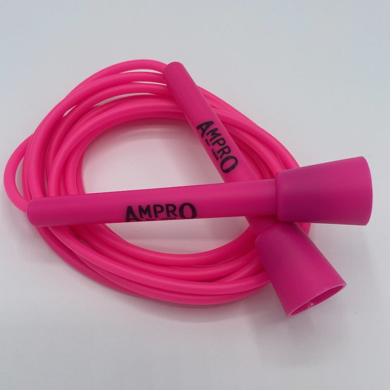 Skip Rope Pink AMPRO Adjustable 10ft Speed Skipping Rope - Pink