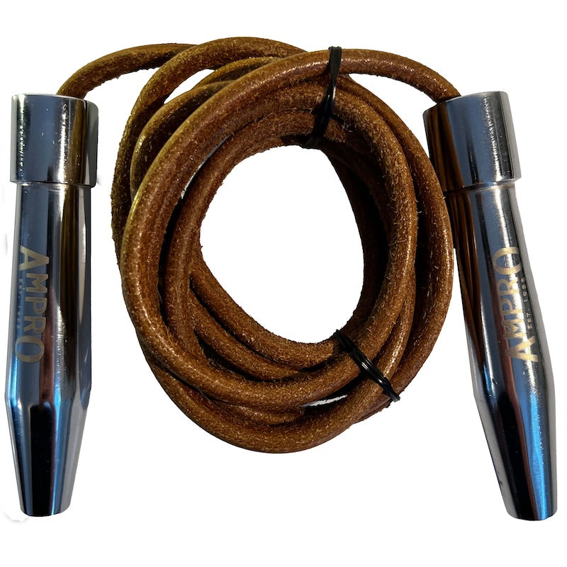 AMPRO Traditional Alloy Handle Leather Skipping Rope
