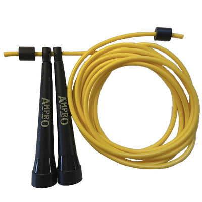 AMPRO Adjustable 10ft Boxers Training Jump Rope Black/Yellow